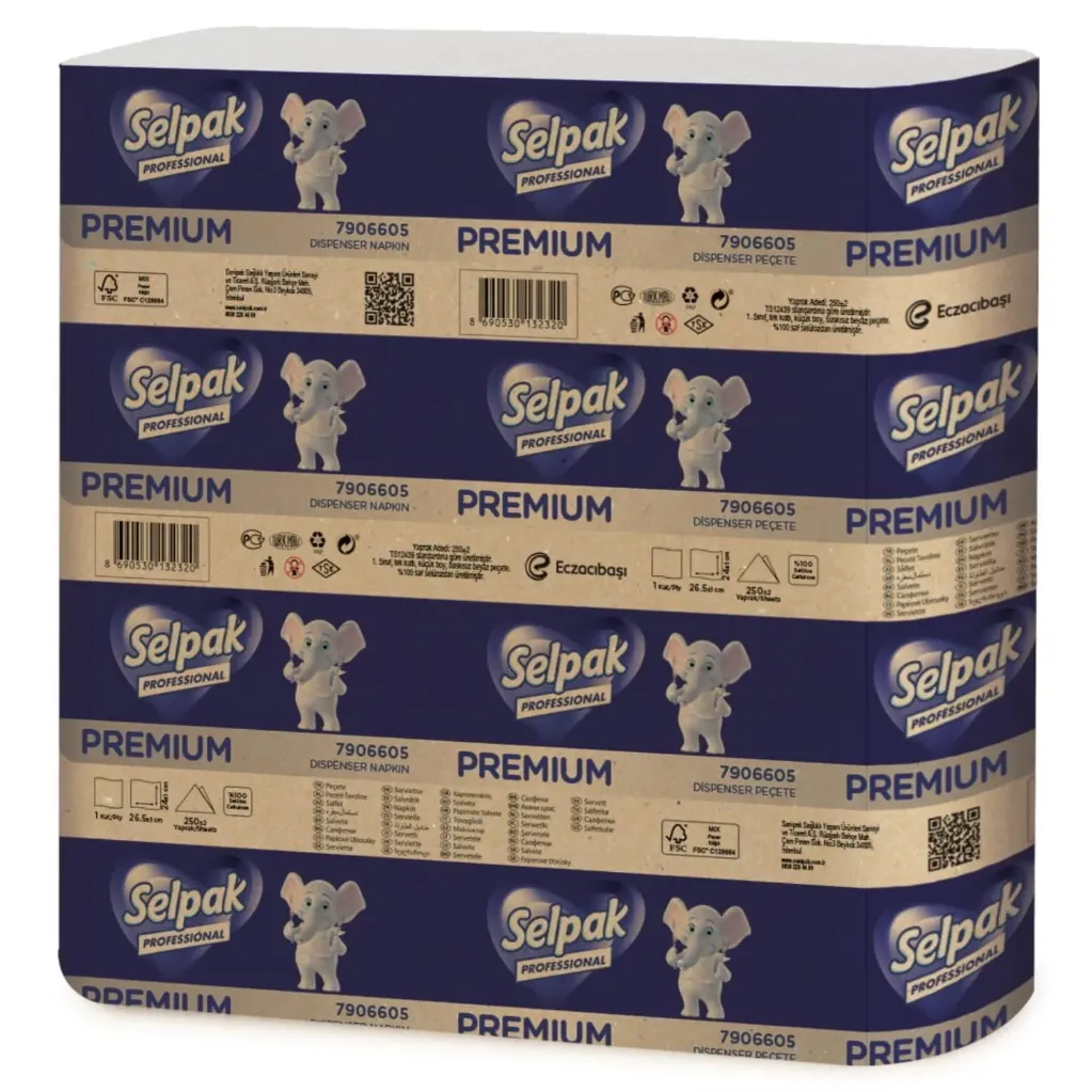 [7906605] Selpak Professional Premium Dispenser Peçete 250 Li 18 Paket